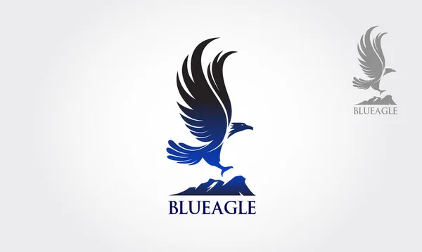 Plantilla Vector Logo Águila Azul Ilustración Vectorial Blue Eagle Voló — Vector de stock