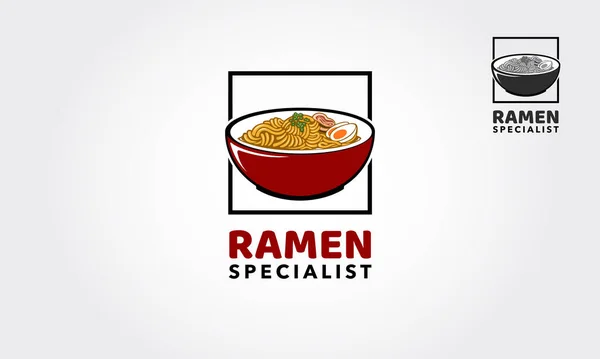 Modello Logo Ramen Specialist Adatto Qualsiasi Industria Alimentare Ristorante Giapponese — Vettoriale Stock