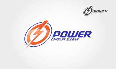 Güç Vektörü Logo Şablonu. Işık saçan yaratıcı elementlerin logosu. Vektör logosu illüstrasyonu.