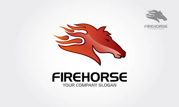 Шаблон Логотипа Fire Horse Vector Иллюстрация Головы Лошади Гривой Похожей — стоковый вектор