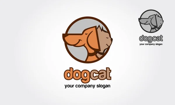 犬猫ベクトルロゴテンプレートは イラスト 色と面白いロゴです 獣医クリニック ペットホテル ペットショップ その他の動物関連のウェブサイトまたは製品またはスポーツロゴに最適です — ストックベクタ