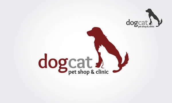 Köpek Kedisi Hayvan Dükkanı ve Klinik Vektör Logo Şablonu. Bu logo evcil hayvan dükkanının, hayvan kliniğinin ya da diğerlerinin logosu olabilir. 