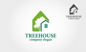 Tree House Vector Logo Sablon. Ez a logó egy nagyon komoly, előkelő, luxus és érett.
