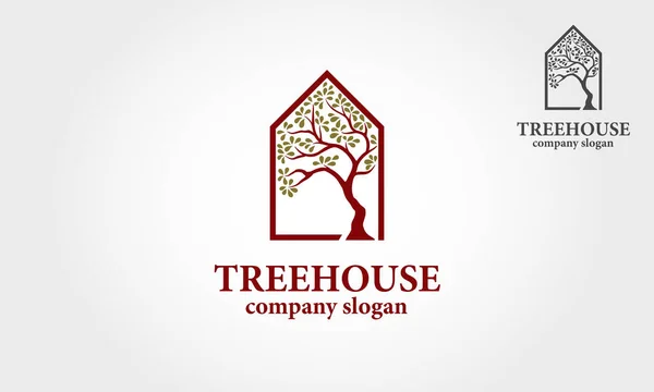 Ağaç Evi Vektör Logosu Şablonu. Tüm yaratıcı işler için bu logo tasarımı. Danışmanlık, mükemmel logo, basit ve benzersiz konsept.