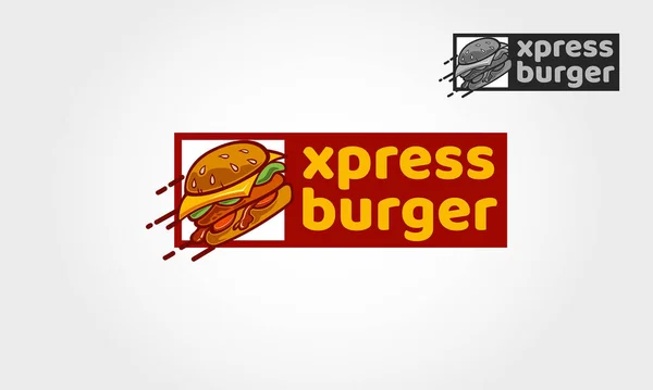 Modello Logo Vettoriale Xpress Burger Perfetto Fast Food Ristoranti Fast — Vettoriale Stock