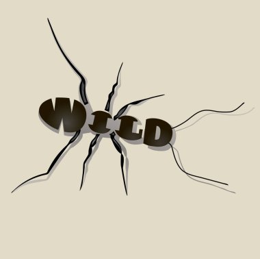 Karınca sarı bir arka plan, yazı tipi kompozisyon üzerinde soyut resim