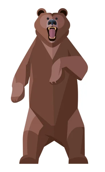 Angry Brown Bear — Stock Vector