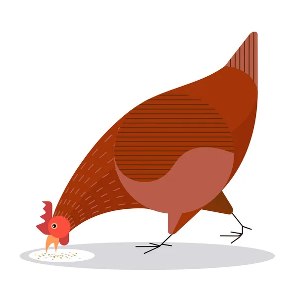 Huhn pickt Getreide — Stockvektor