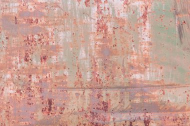 Soyut metal doku arka planı. Paslı eski yüzey ve renkli kir