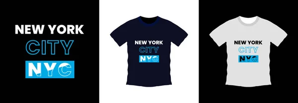纽约城市排版T恤的设计 打印就绪 矢量图解 全球飞碟 — 图库矢量图片