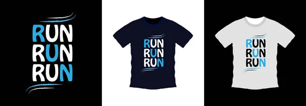Run Typography Shirt Design Print Ready Vector Illustration Global Swatches Royalty Free Stock Illustrations