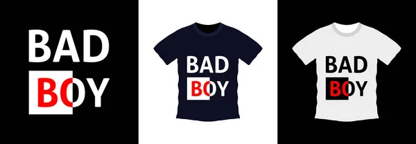 Bad Boy Typografie Shirt Design Druckfertig Vektor Illustration Globale Uhren — Stockvektor