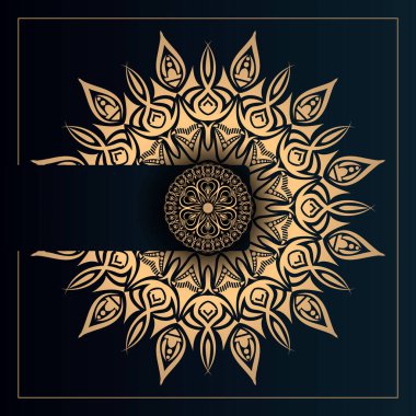 Altın renkli lüks mandala vektör arkaplanı