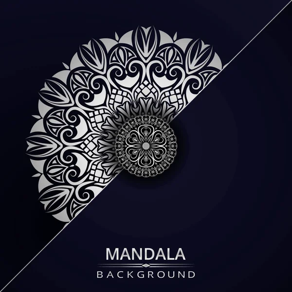 Design Fundo Mandala Ornamental Luxo Com Cor Prata — Vetor de Stock