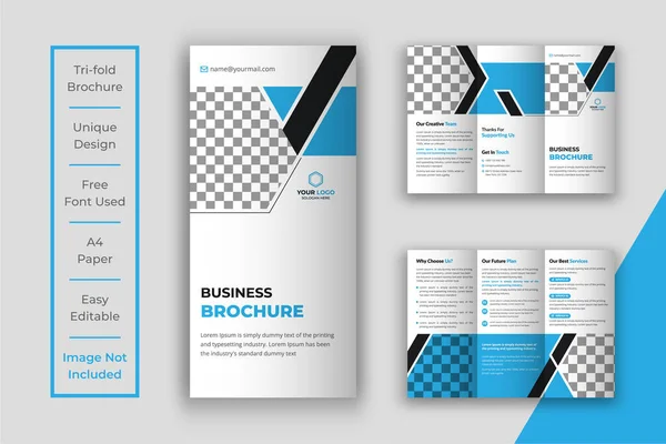 Corporate Business Tri Vouw Brochure Template Ontwerp — Stockvector