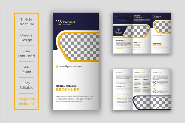 Corporate Trifold Broschüre Template Design — Stockvektor