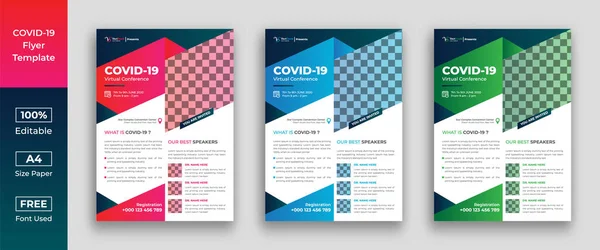 Covid Virtual Conference Flyer Royalty Free Stock Illustrations