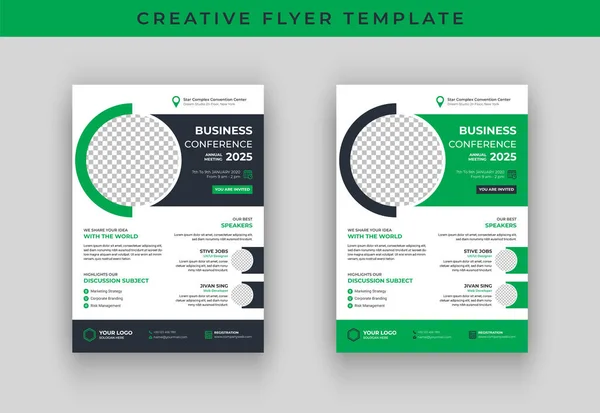 Business Conference Flyer Template Design Vector Graphics