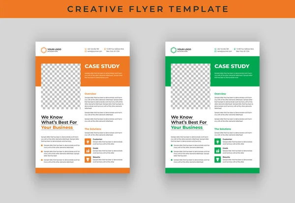 Case Study Flyer Template Design Vector Graphics