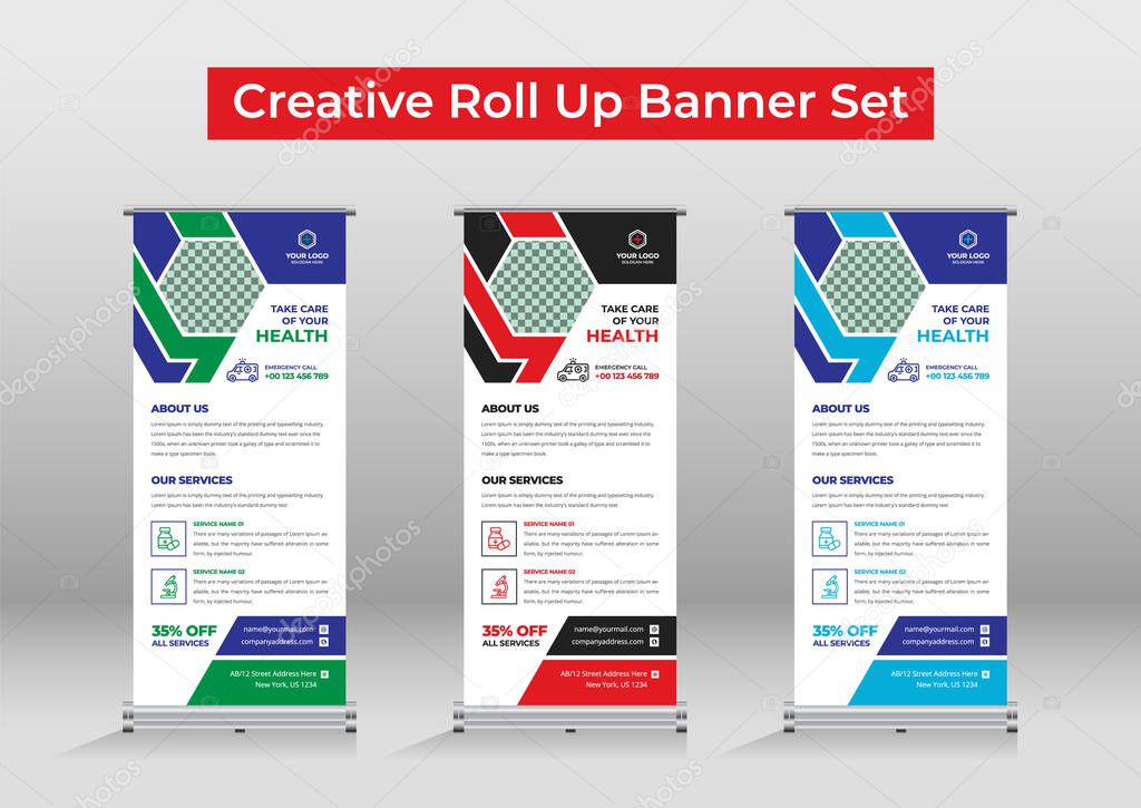 Medical roll up banner template
