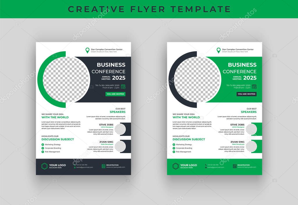 Business conference flyer template design