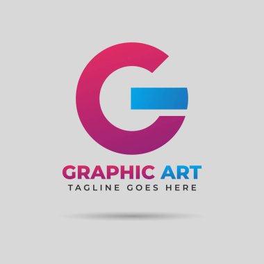 G harfi renkli vektör logosu şablonu