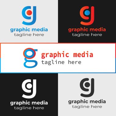 G harfi logo şablonu seti
