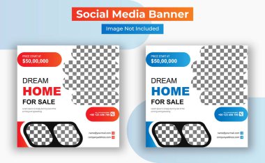 Gayrimenkul sosyal medya afişi şablonu