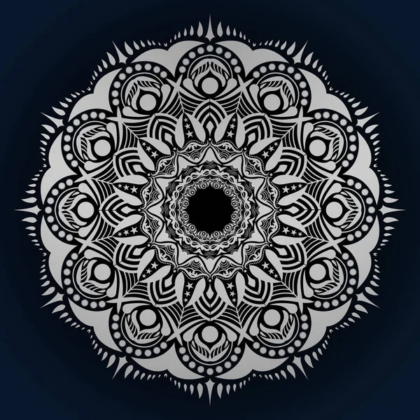 Luxus Mandala Vektor Hintergrund Mit Silberner Farbe — Stockvektor