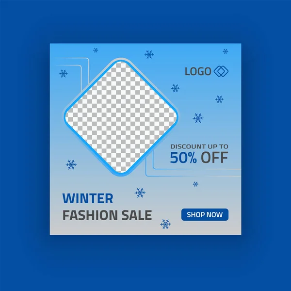 Winter Fashion Sale Social Media Post Template — Stockvektor