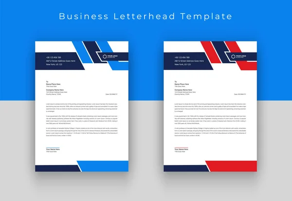 Letterhead Set Bundle Business Letterhead Template Stock Vector