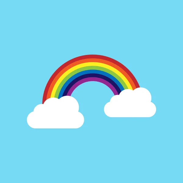 Regenbogen Und Wolken Vektor Illustration — Stockvektor