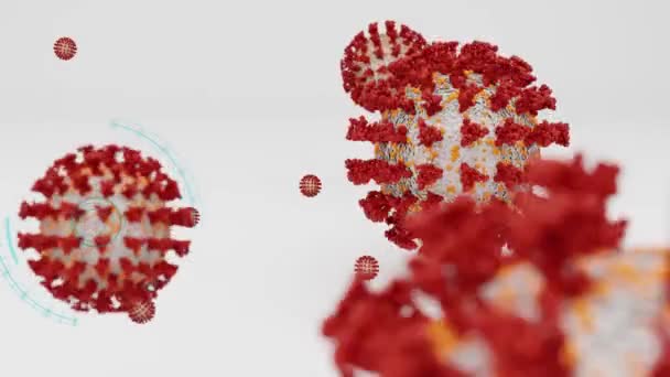 Covid Cgi Rendu Précis Virus Avec Des Éléments Protéiques — Video
