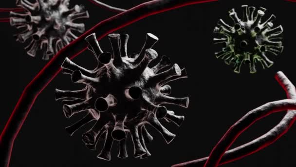 Renderizado Coronavirus Durante Pandemia Coronavirus Covid — Vídeo de stock
