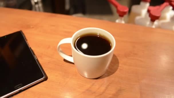 Tasse Café Tasse Vidéo Tourné Dans Café — Video