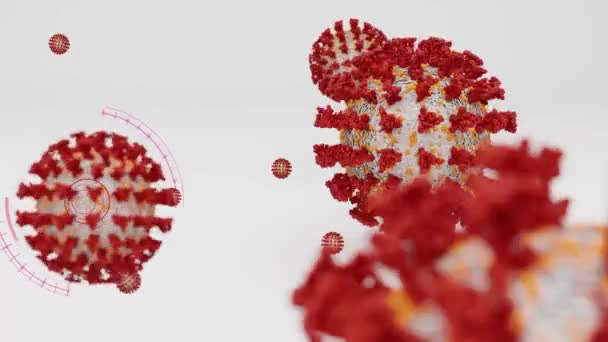 Covid Cgiタンパク質とSタンパク質元素を用いたウイルスの正確なレンダリング — ストック動画