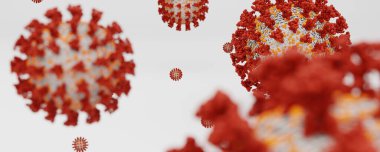 Covid-19 3d CGI, HE proteini ve S protein elementleriyle virüsün hassas üretimi