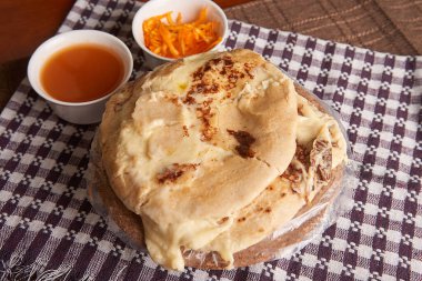 Pupusas fotoğrafı Orta Amerika 'dan tipik bir yemek.