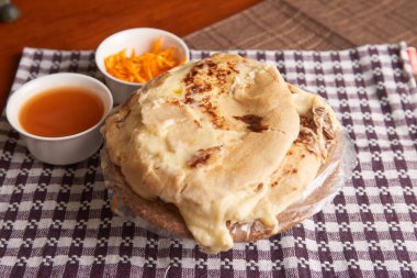 Pupusas fotoğrafı Orta Amerika 'dan tipik bir yemek.