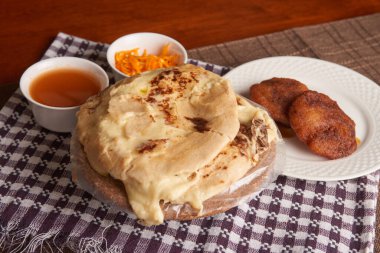 Pupusas fotoğrafı Orta Amerika 'dan tipik bir yemek.