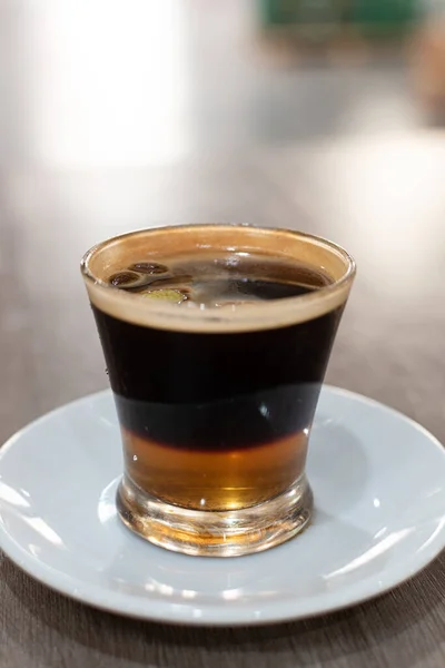 Kaffe Med Bränd Rom Och Socker Typiskt Spanskt — Stockfoto