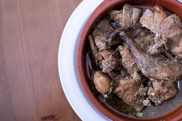 Conejo Ajo Con Salsa Vino Blanco — Foto de Stock