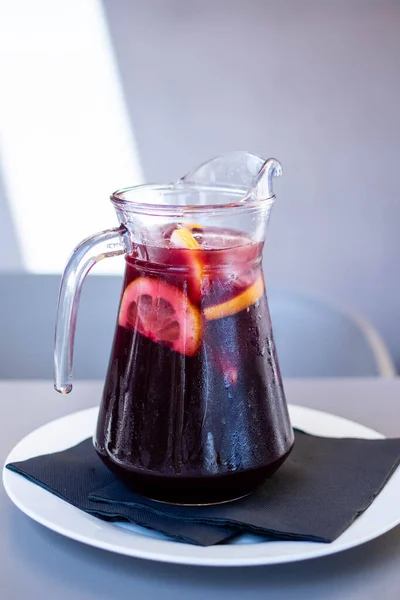 Sangria Alcoholische Drank Met Wijn Fruit — Stockfoto