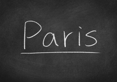 Paris kavramı kelime yazı tahtası arka plan üzerinde