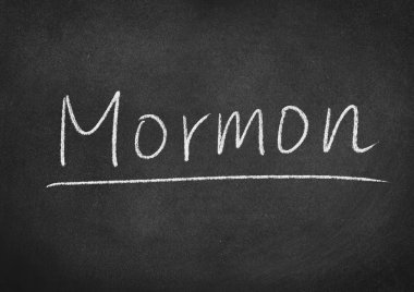 Mormon kavramı kelime yazı tahtası arka plan üzerinde