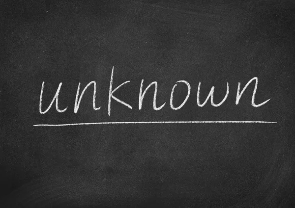 Unknown Concept Word Blackboard Background — Stock Photo, Image