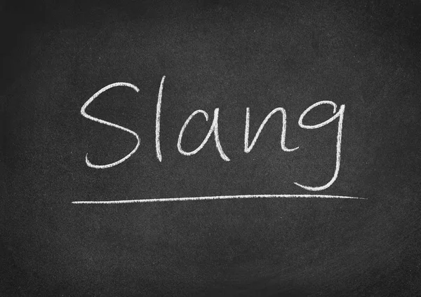 Slang Begrip Woord Een Schoolbord Achtergrond — Stockfoto