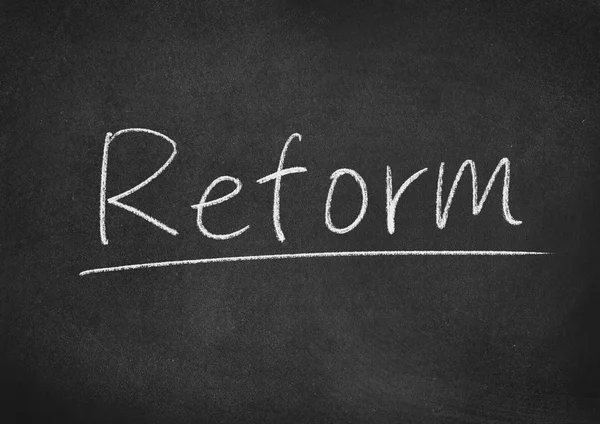 Reformen Konceptet Ordet Tavlan Bakgrund — Stockfoto