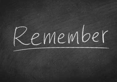 kavramı kelime yazı tahtası arka plan üzerinde hatırlıyorum