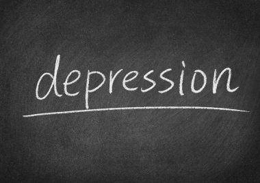 depresyon kavramı kelime yazı tahtası arka plan üzerinde